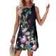 European and American Cross-Border Amazon Temu Spring and Summer Women's Elegant Casual Flower Digital Print Vest Dress