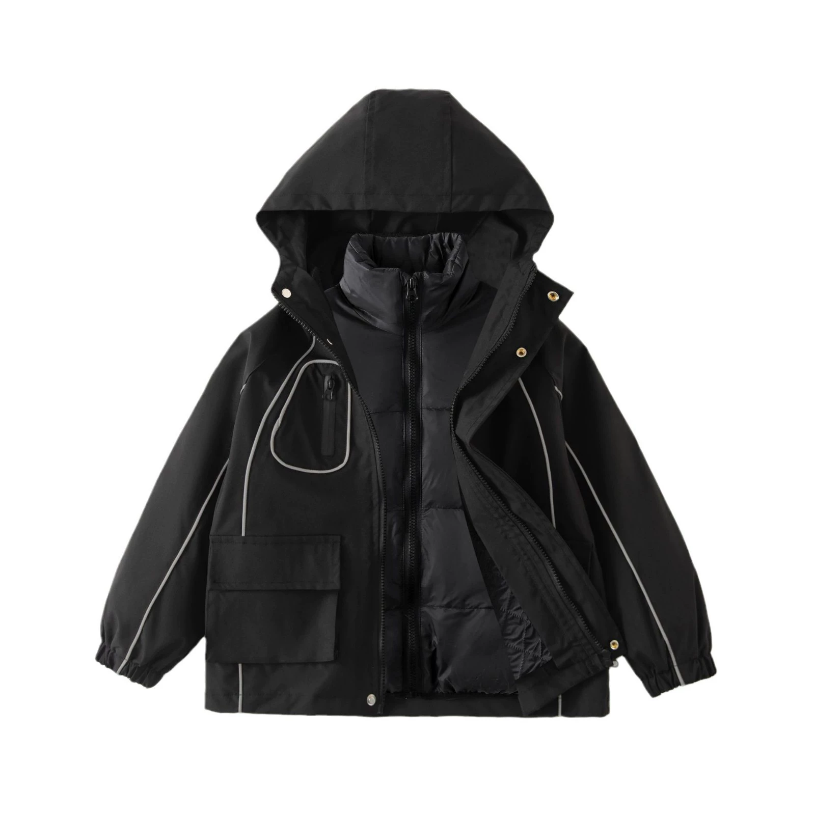 (Cross-border trading), children's travel removable waterproof down jacket for boys, for teenagers, three-in-one