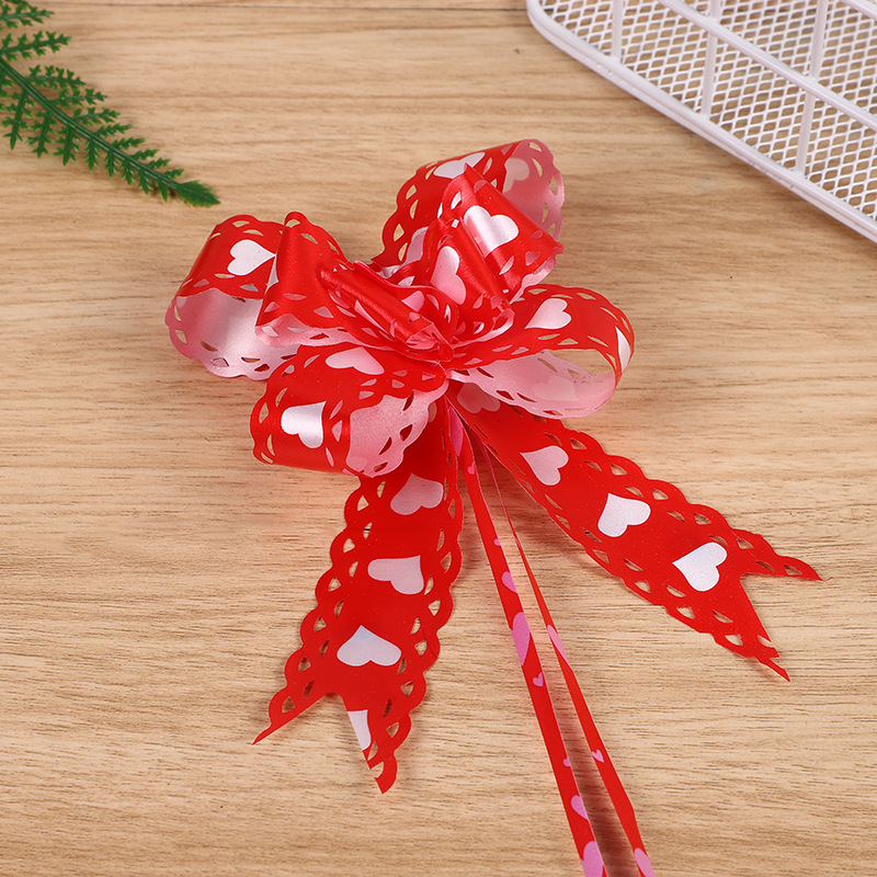 Comercio exterior Venta caliente 30 hueco impreso encaje dibujado a mano flor Navidad cumpleaños regalo embalaje arco dibujado flor cinta