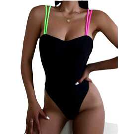 欧美新款性感bikini比基尼泳装比基尼挂脖纯色泳衣爆款亚马逊