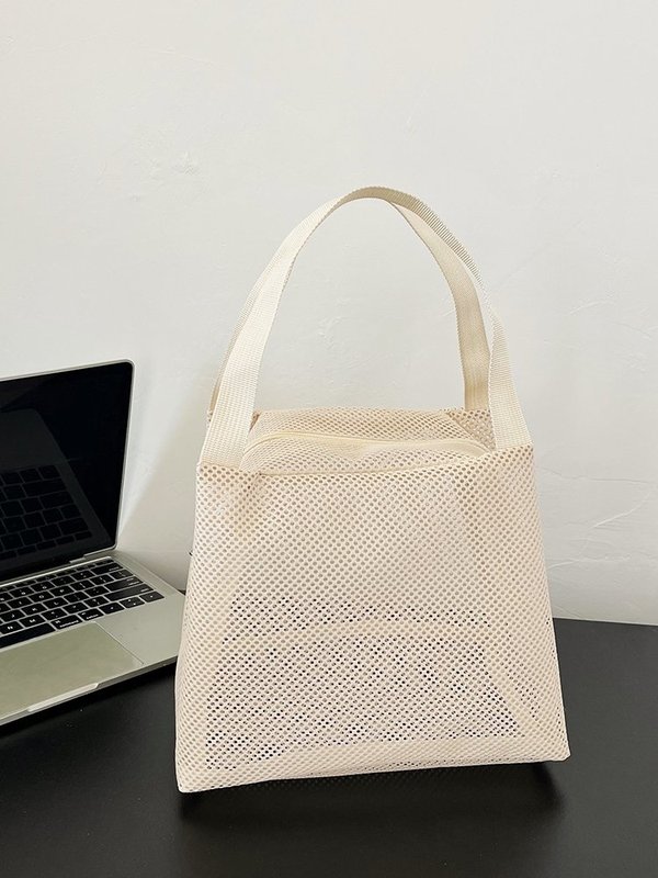 越境化粧バッグ新型網紗洗面バッグ大容量半透かし通気収納バッグ網目水漏れ風呂バッグ|undefined