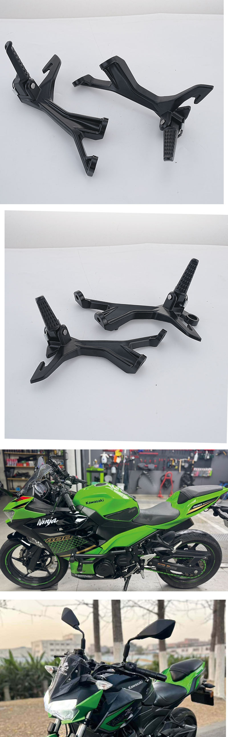 Suitable for Kawasaki Ninja400 2018-2023 Front Footrest Bracket Assembly and Rear Footrest Bracket Assembly