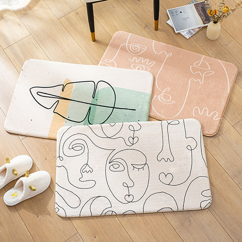 Saugfähige Bodenmatte für Badezimmer, Anti-Rutsch-Matte für Badezimmertüren, Fußmatte für den Haushalt, Eingangsmatte, Badezimmerteppich_voghion.com
