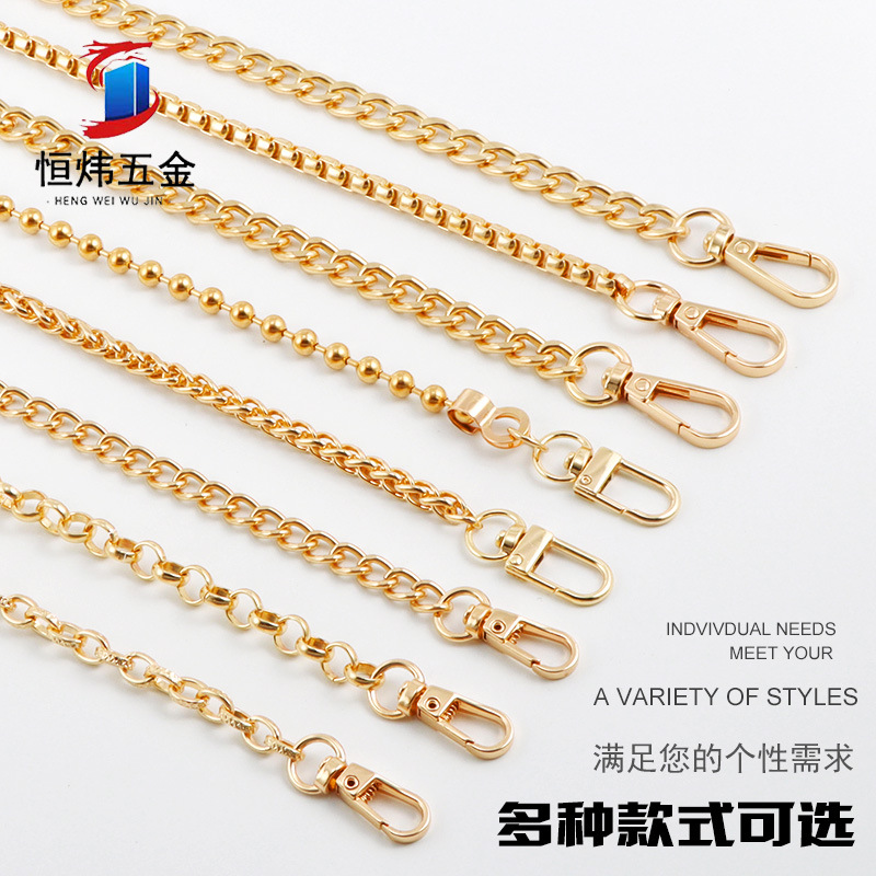 Cadena plana metálica de alta calidad para reemplazo de asas de bolso