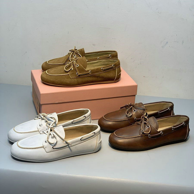 High-Quality Version from Dongguan~Mu Brand Lace-Up Retro Distressed Loafers, Trendy and Popular Casual Shoes for Women