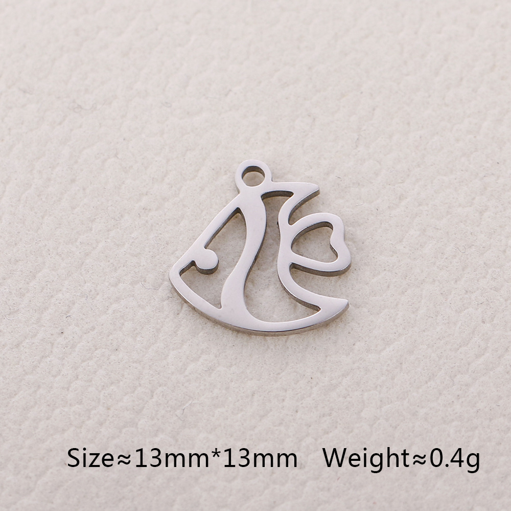 6g Weight Pendant Jewelry Making Type 13*13mm Jewelry Making Size DIY Jewelry Accessories Classification 5 PCS/Package Quantity 304 Stainless Steel Material Fish Tail, Whale Pattern Polished Finish Plating Design Cute, Simple Style Style 5 PCS/Package 13*13mm 304 Stainless Steel Fish Tail Whale Polished Pendant 2