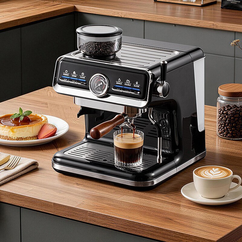 Cross-Border Italian-Style Coffee Machine with Integrated Grinder, Automatic Coffee Machine for Home Use, Small Steam Milk Frother Coffee Machine 20Bar Cross-Border Italian-Style Coffee Machine with Integrated Grinder, Automatic Coffee Machine for Home Use, Small Steam Milk Frother Coffee Machine 20Bar