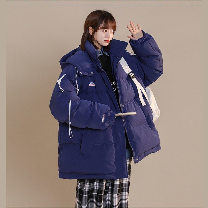 潮外套个性抽绳棉袄女韩版棉服宽松大码年冬季新款中学生