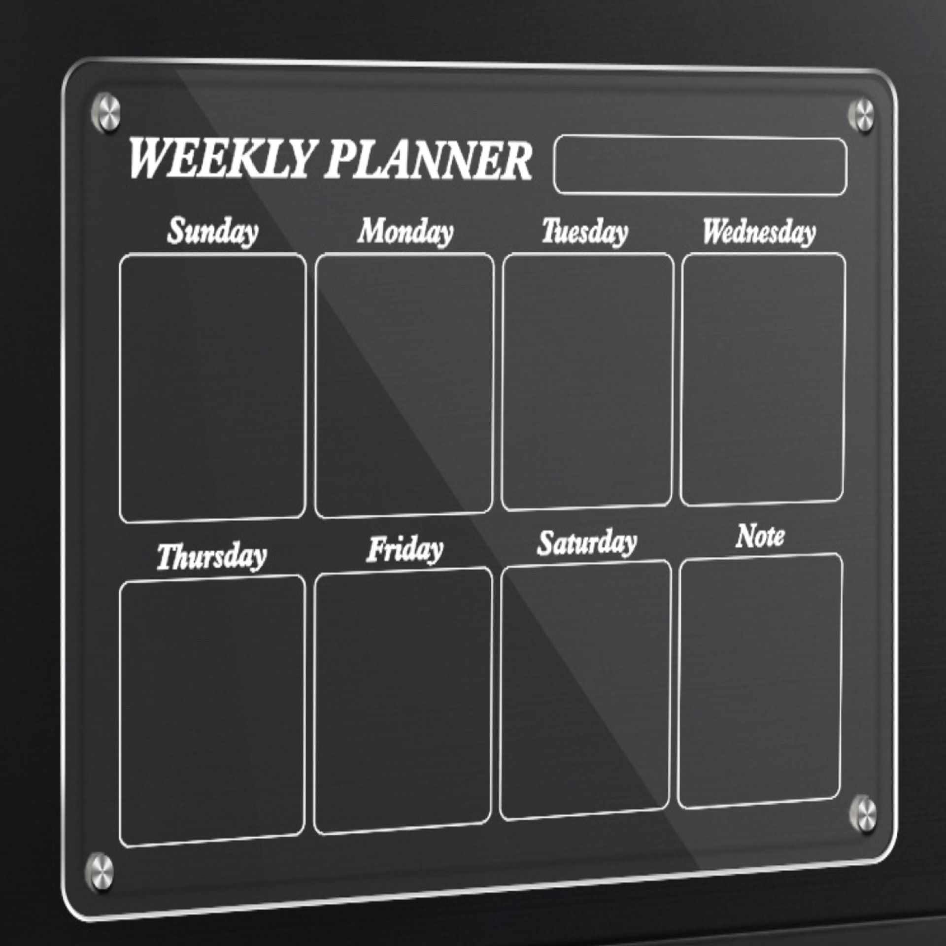 Tablero de notas de acrílico, imán de nevera, esquema de semana magnético transparente, calendario, tablero de mensajes, memo borrable