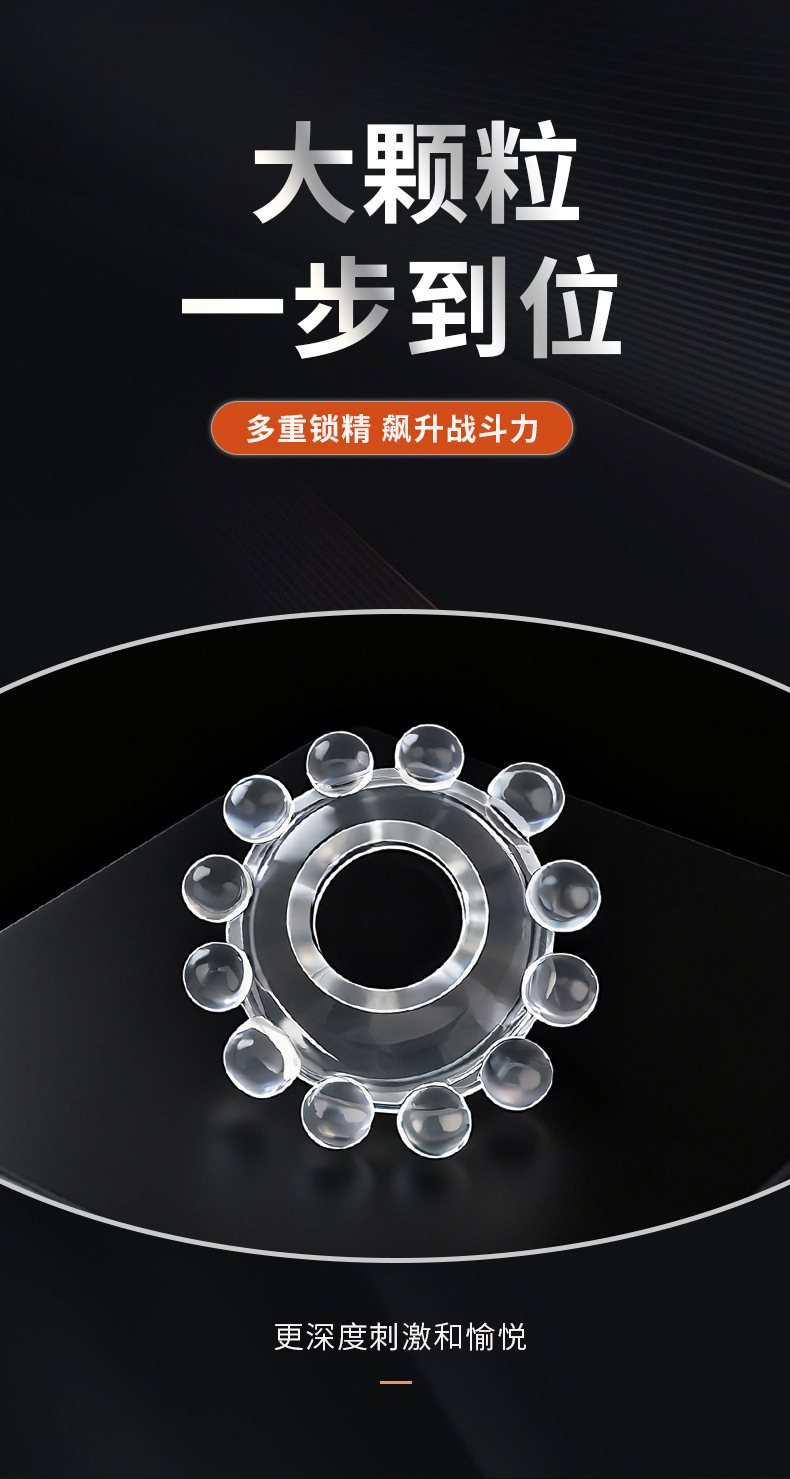 18-Bead Penile Ring with Joker Design for G-Spot Stimulation — detail image 17