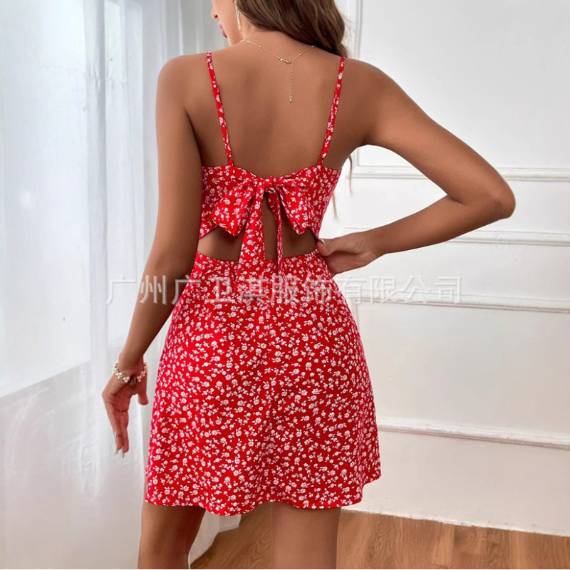 2025 Women's Flower Sling Mini dress Beach Holiday dress
