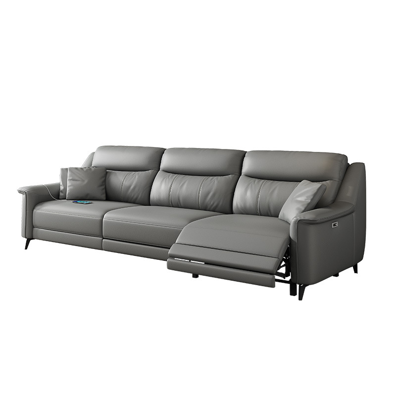 Función transfronteriza sofá cama eléctrica ajustable estilo italiano moderno y minimalista sala de estar sofá cama multifuncional retráctil de piel