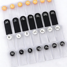 厂家水洗唛尺码扣外套服饰辅料塑料二合扣圆形分码可拆卸尺码标扣