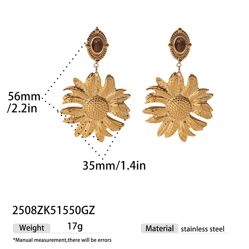 TENA Europa y América Joyas transfronterizas simple retro cristal colgante de sol collar de titanio acero no decoloración joyas mujeres