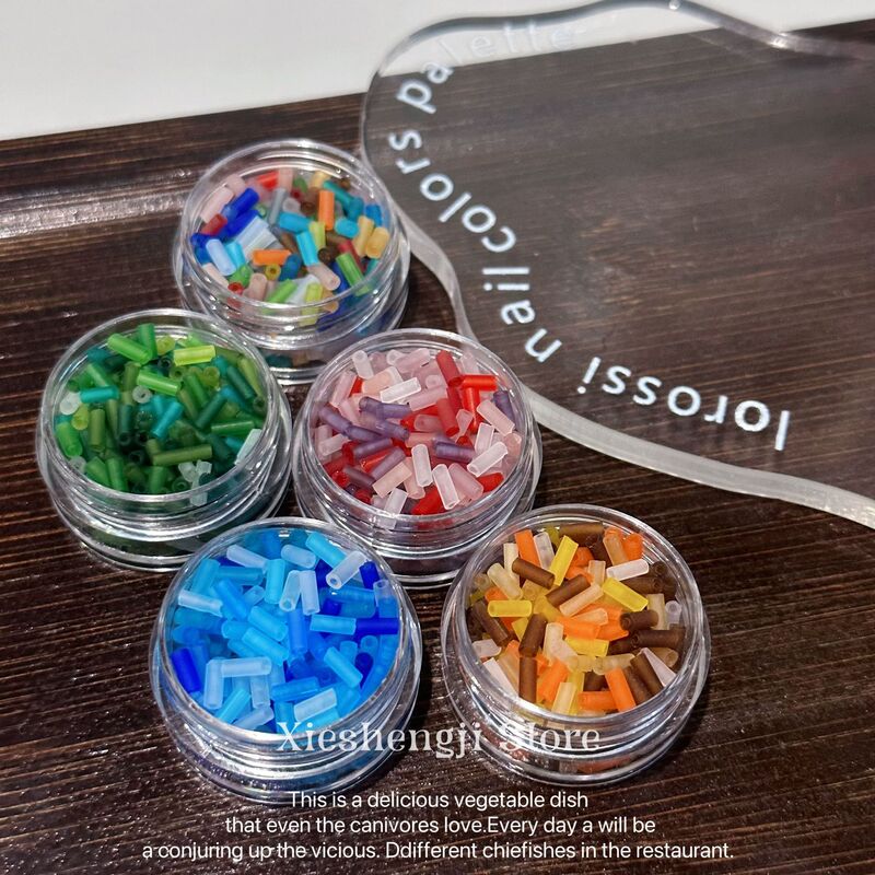 Oil painting art color frosted texture tube beads nail art jewelry INS wind crayon tube accessories DIY handmade accessories