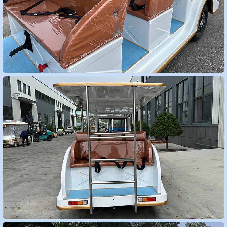 4-Row 11-Seat Electric Vintage Car Shuttle Bus with Ce Certification for Tourist Attractions, Wineries, Parks, and Guesthouses