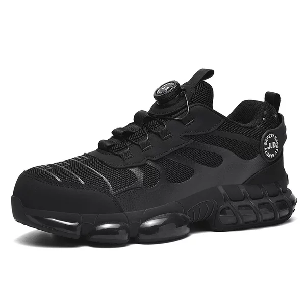 G52 Men's and Women's Rotary Buckle Cross-Country Running Shoes Anti-Smash and Anti-Puncture Steel Toe Mesh Outdoor Labor Protection Sports Shoes Running Shoes