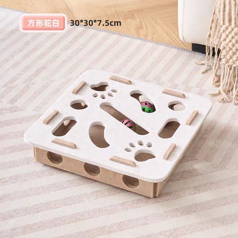 毛毡逗猫盒猫咪玩具猫抓板猫咪自嗨解闷玩具益智迷宫逗猫毛毡盒子|undefined