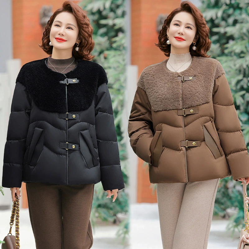 Новый китайский пуховик мамы зимний 2024 новый средний и пожилой леди осенний и зимний пальто