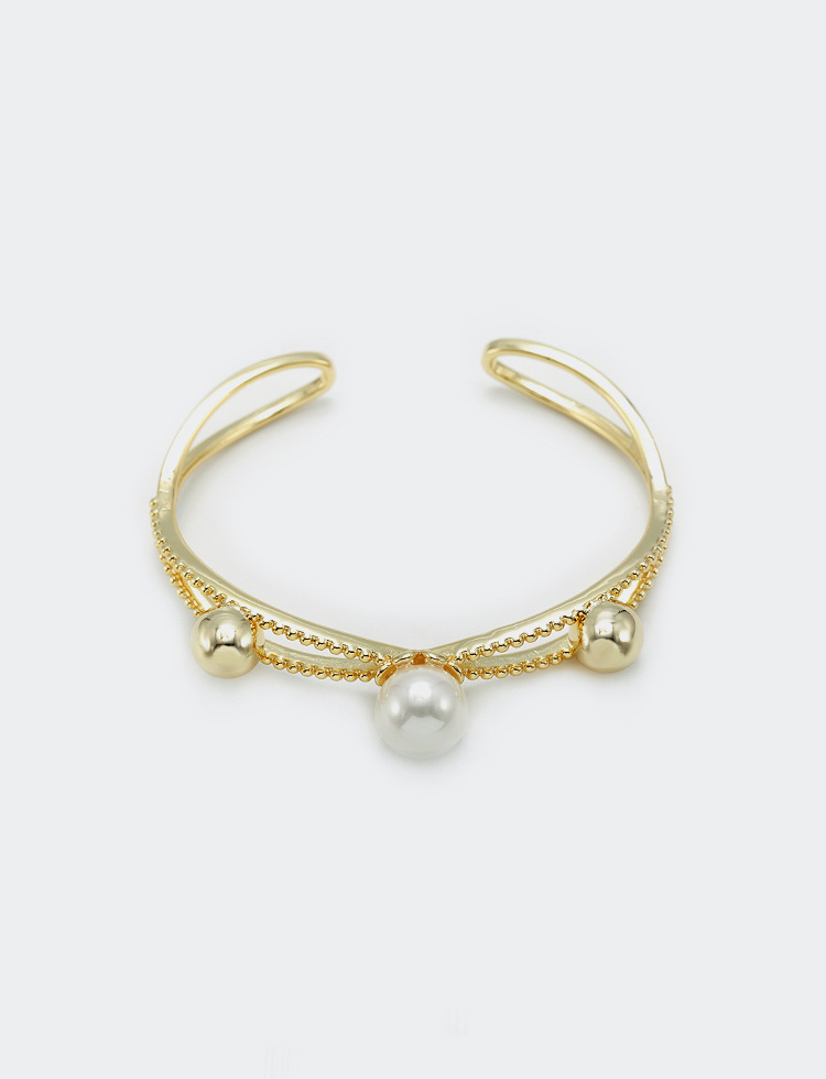 Fashion Pearl Copper Gold-plated Bracelet Wholesale Nihaojewelry display picture 4