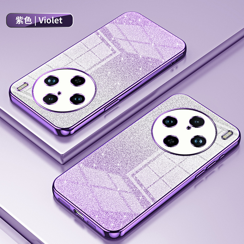 适用VIVO X200Pro电镀闪粉手机壳X100SPro透明X1000防摔保护套