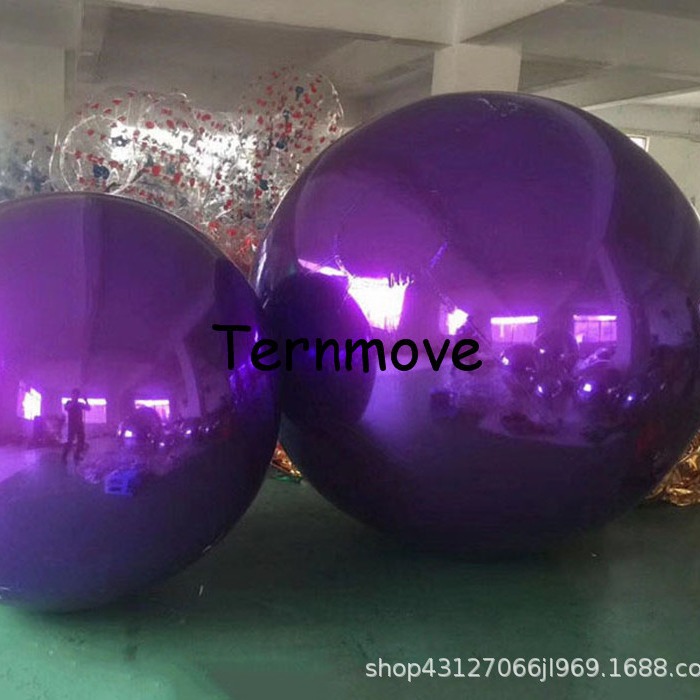 紫色充气镜面球气球充气反光气球商场悬挂舞台美陈装饰反射镜面球