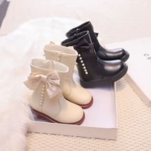 小熊少爷2025新款儿童公主靴秋冬款儿童中筒靴女童靴加绒女童靴子