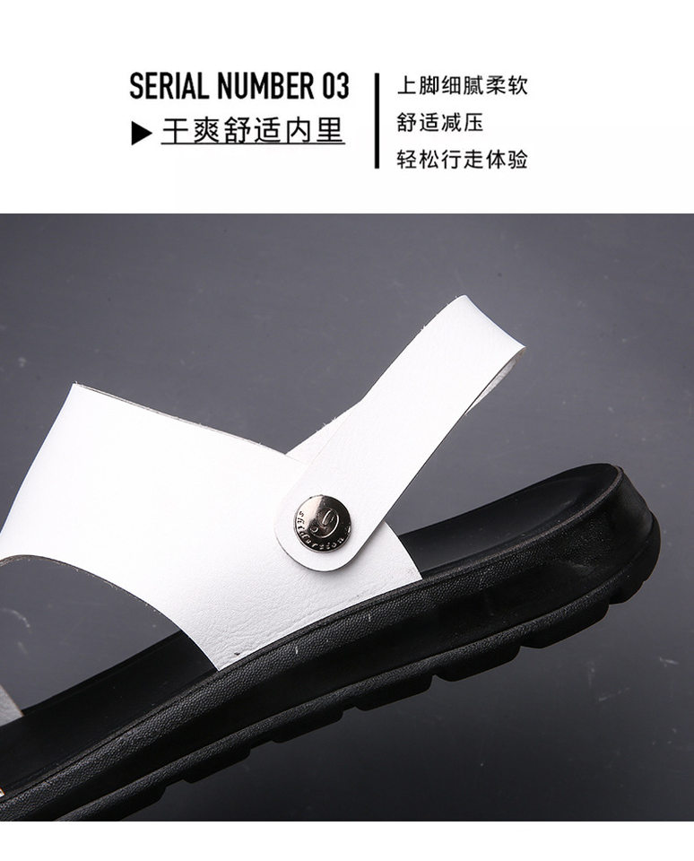 Dép sandal nam quai ngang hở ngón thoáng khí kiểu Hàn Quốc đi biển và dạo phố — Màu trắng, Đen toàn bộ, Đỏ rượu chi tiết 9