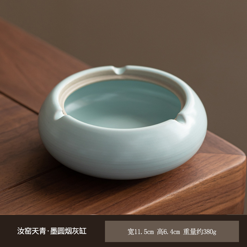 天青色汝窑三才盖碗敬茶碗家用开片可养功夫茶具喝茶杯泡茶器单个|undefined