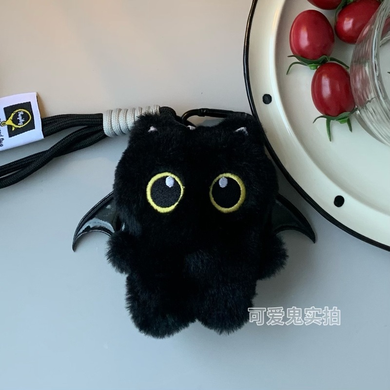 ゴーストウィングスリトルブラックキャットペンダントビッグアイズパンクかわいいバッグペンダントきしむ学生スクールバッグペンダントカップルギフト|undefined