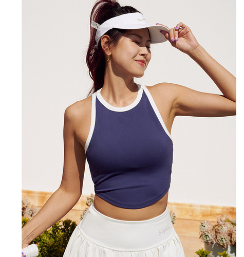European and American foreign trade cross-border contrasting color fashionable beauty vest yoga wear for women with chest pad sports bra fitness underwear shockproof