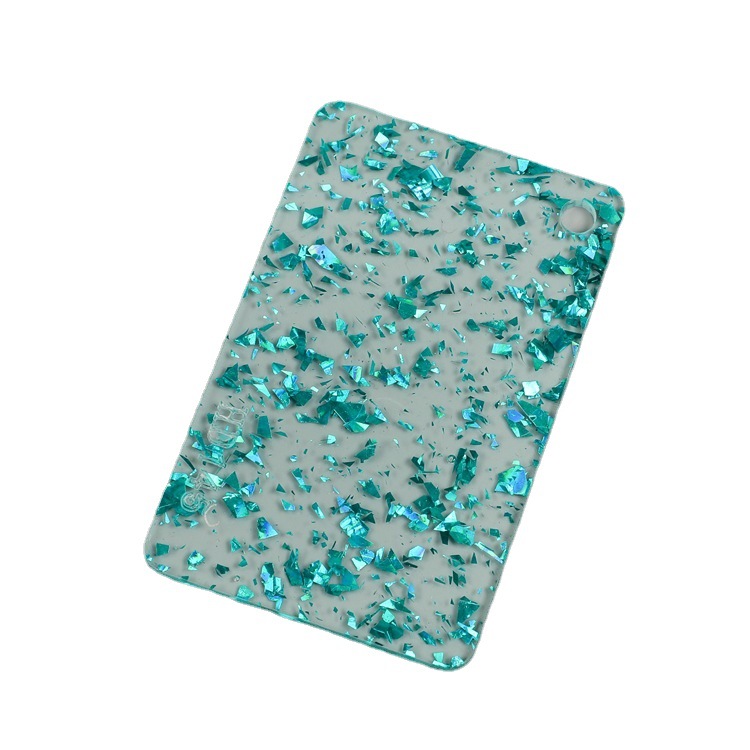 多彩花式板材有机玻璃板批发亚克力板加葱粉不规则透系列