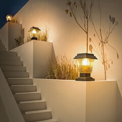 太陽エネルギーの塀の柱の明かりの屋外の別荘の花園の庭の明かりの柵の庭の壁の玄関の柱のヘッドライトの越境の専用な供給