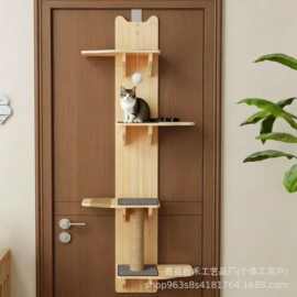 木质挂门猫爬架宠物玩具不占地猫跳台一体宠物窝猫抓柱猫树磨抓板
