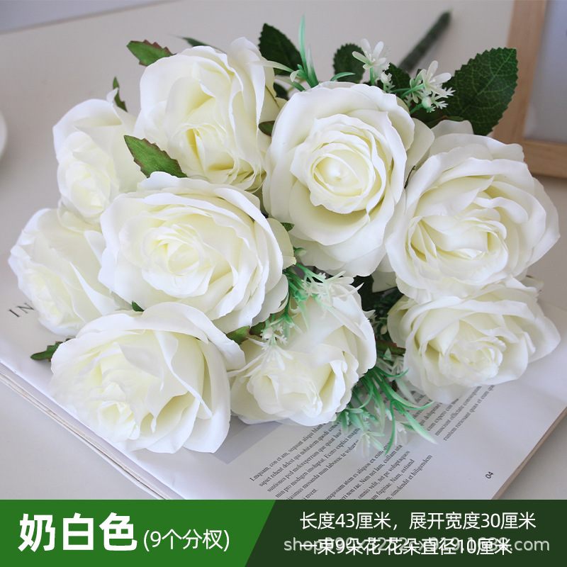 9-rama de la leche blanca gran racimo de rosas