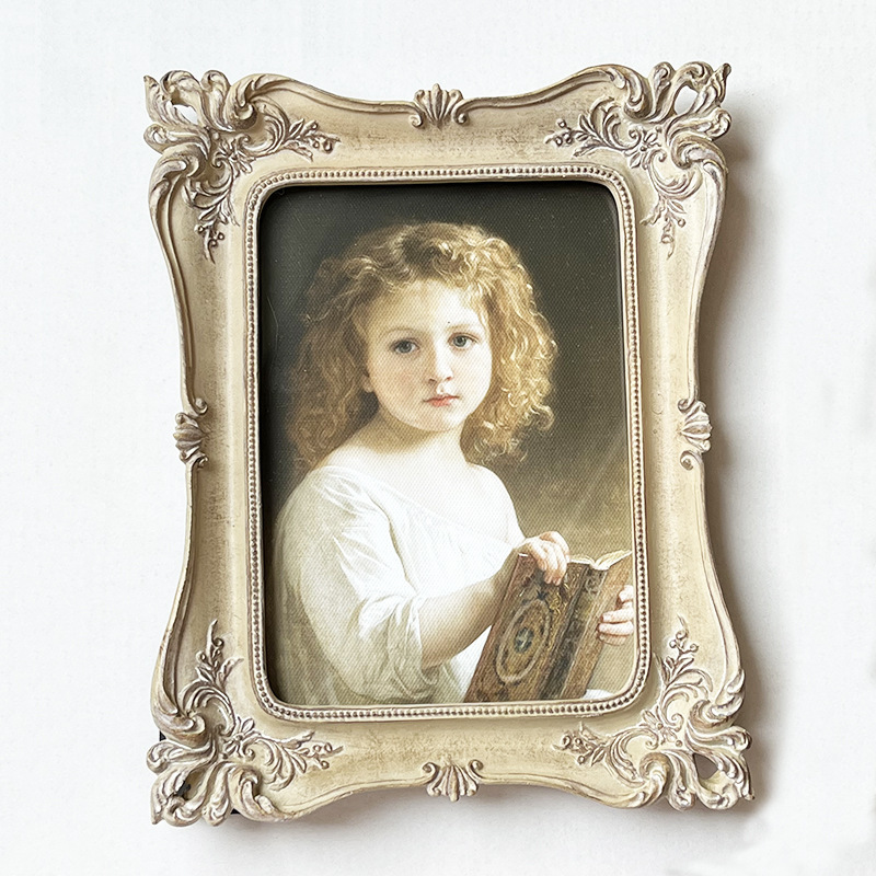Gallery resin vintage photo frame distressed wood color French resin photo frame landscape background wall picture frame wall-mounted Gallery resin vintage photo frame distressed wood color French resin photo frame landscape background wall picture frame wall-mounted