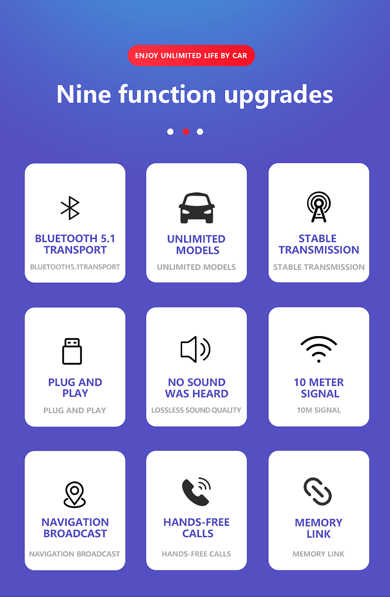 5.1 FM Transmitter Receiver Hands-Free Car Bluetooth Adapter Call Universal New Model_voghion.com