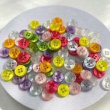 彩色树脂四孔凹型珠光纽扣 衬衫毛衣DIY装饰扣子18L树脂纽扣