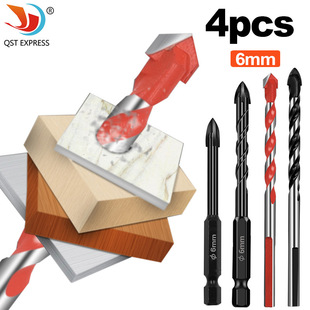 Hexagonal Shank Cross Cutter Head Tile Drill Lengthened Ceramic Twist Drill Glass Punching Drill Overlord Drill Set