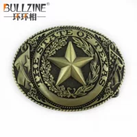 BULLZINE Цинковый сплав Texas West Джинсовая пряжка для ремня FP-03714-2 Винтажная пряжка для ремня