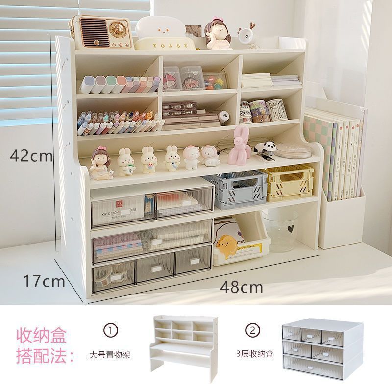デスクトップコーナー収納ラック学生寮文具化粧品デスクワークステーション改修三角形多層収納本棚|undefined