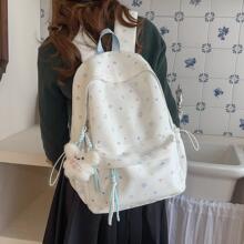韩系星星印花ins小众书包女中学生高颜值大容量百搭轻便双肩背包
