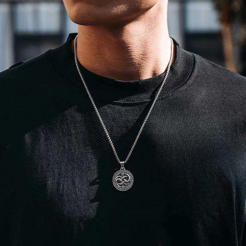 2026 Hot-Selling Möbius Infinite Snake Round Pendant Personalized Men's Versatile Necklace Factory Wholesale 2026 Hot-Selling Möbius Infinite Snake Round Pendant Personalized Men's Versatile Necklace Factory Wholesale