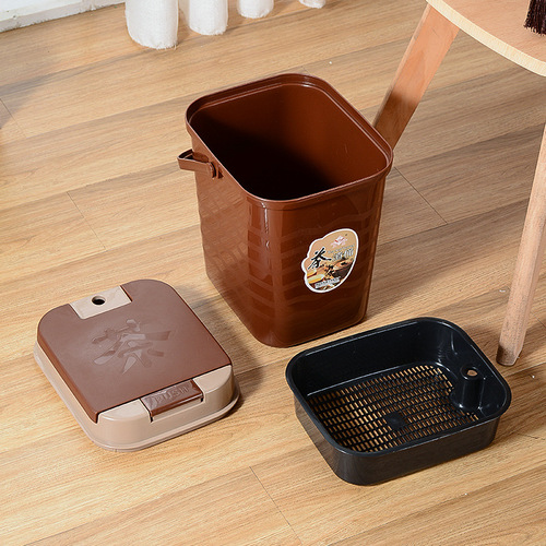 Household tea set square plastic lid tea residue bucket filter tea strainer with lid tea water bucket drainage bucket
