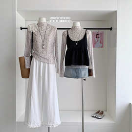 叠穿碎花内搭半高领蕾丝衫女2025秋季上衣