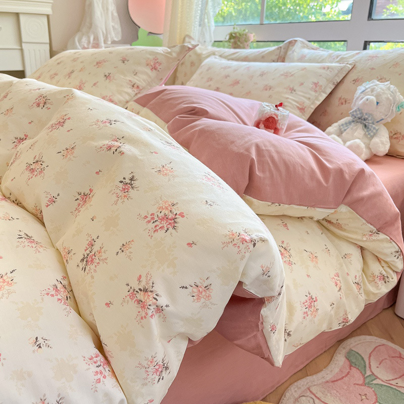 100 algodón cuatro piezas cubierta de cama 2025 nuevo dormitorio de estudiantes sábanas de tres piezas cubierta de cama