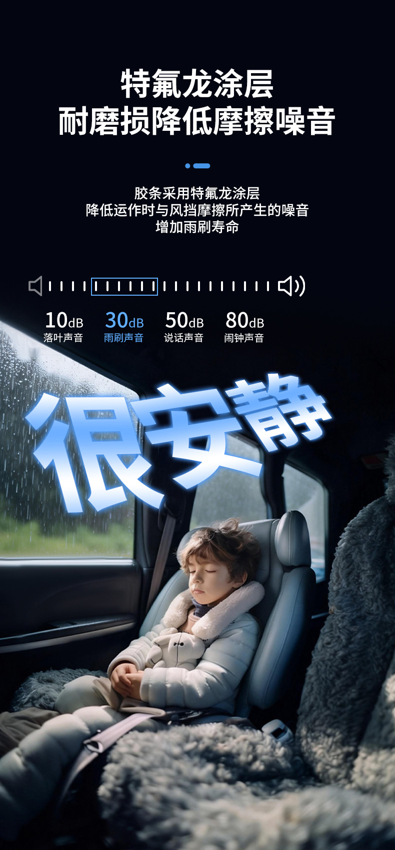 Six-Layer Rubber Strip Wiper U-Shaped Frameless Wiper Universal Model Dual Rubber Strip Multifunctional Replaceable Interface Wiper Blade