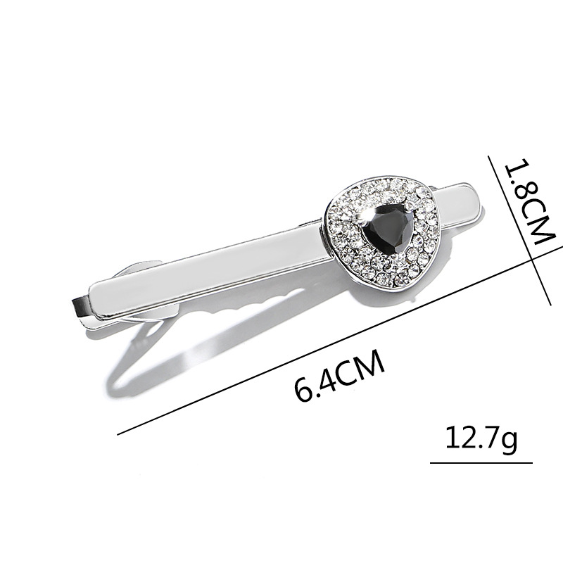 light luxury crystal zircon tie clip tie accessories diamond cufflinks men and women business cuff nails tie clip set_voghion.com