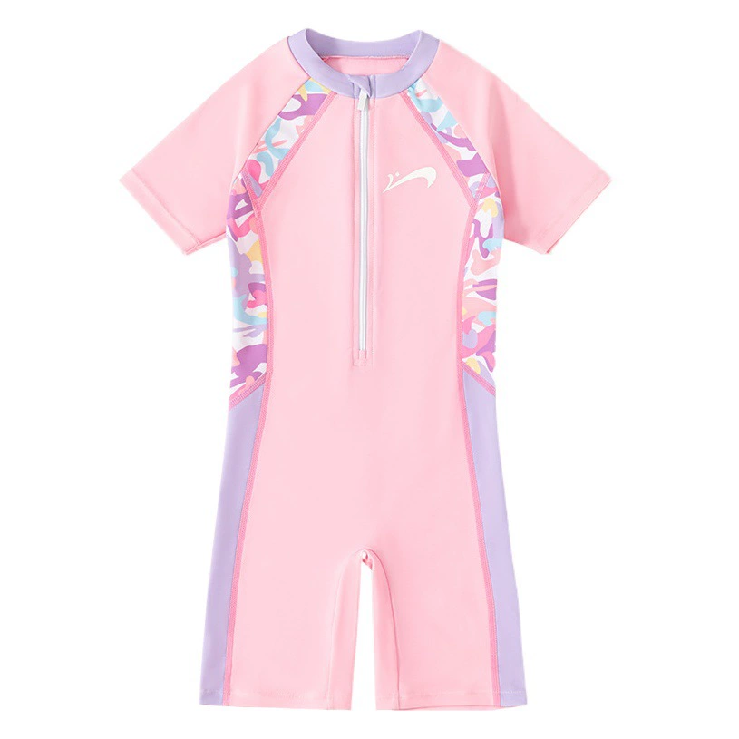 Детский купальник Guirenniao для девочек, цельный, для детей постарше, новая модель 2025 года, для профессиональных тренировок, быстросохнущий, солнцезащитный.