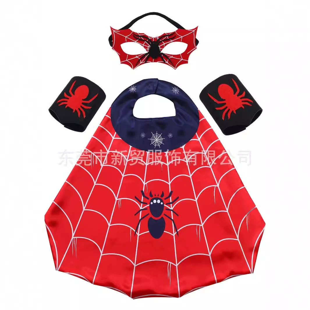 Детский Человек-паук Плащ супергероя Плащ одеваются дома мультфильм маска для глаз запястье праздничная вечеринка